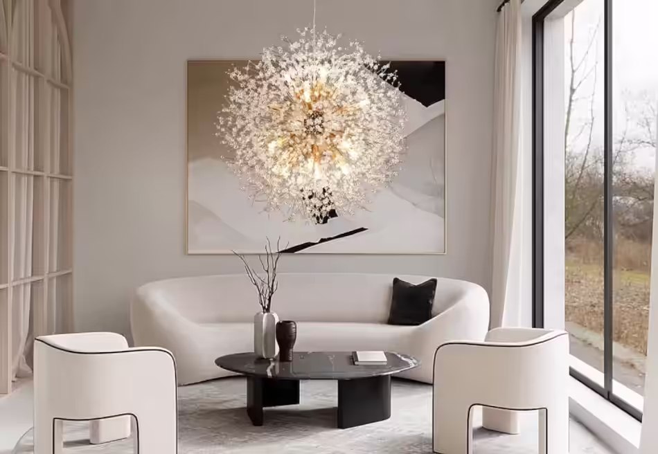 flush crystal chandelier